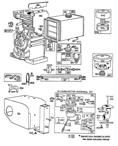 Carburetor,fuel Tank,sno-Gard Diagram and Parts List for 170400-0194-XX  Briggs and Stratton Engine